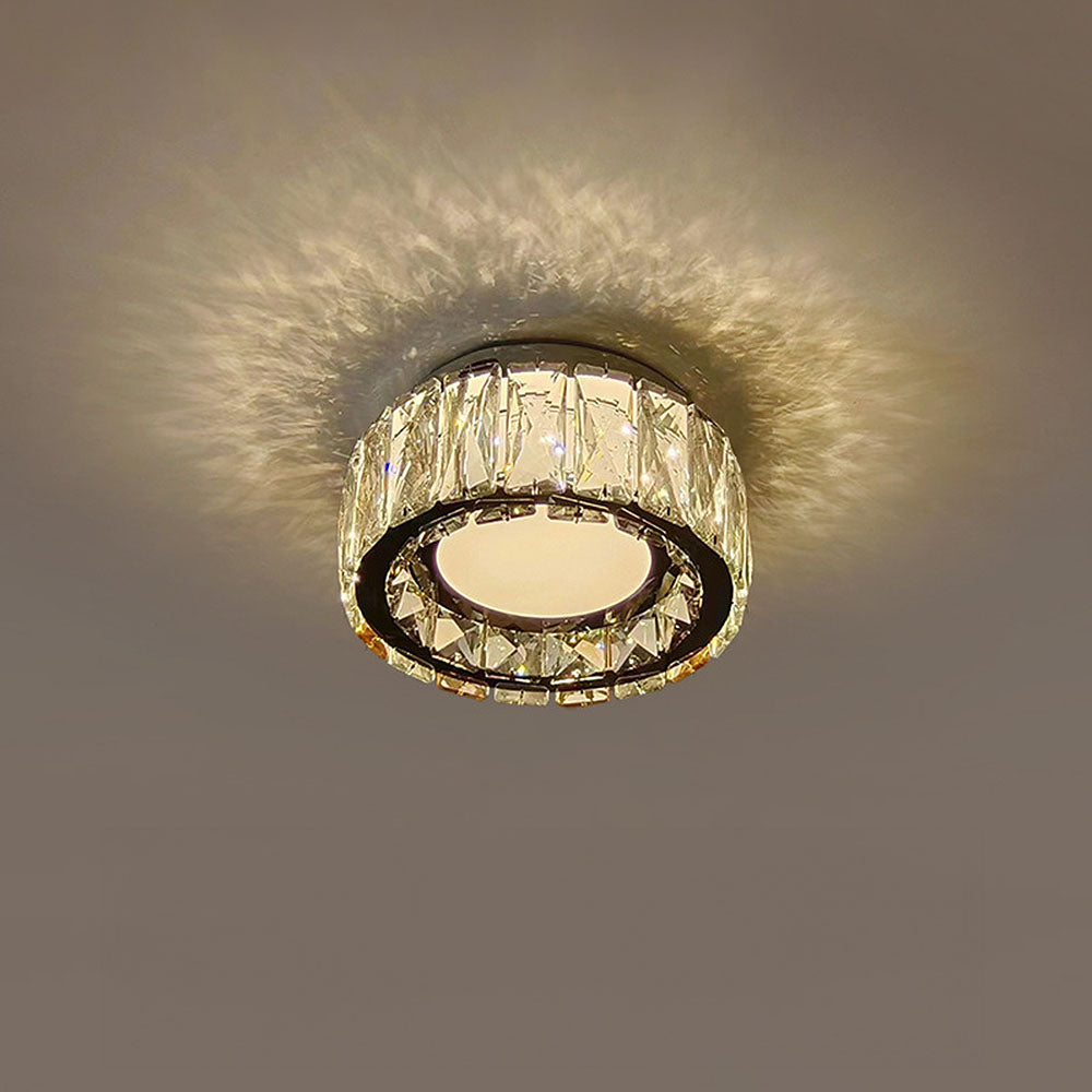 Lámpara de Techo de Cristal de Lujo LED para Pasillo, Iluminación Elegante y Sofisticada, Diseño de Hierro y Cristal 2