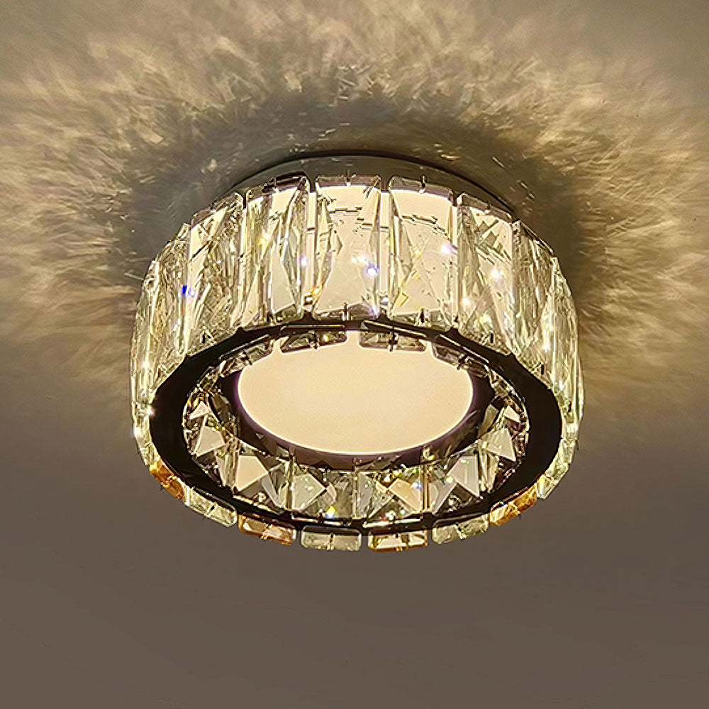 Lámpara de Techo de Cristal de Lujo LED para Pasillo, Iluminación Elegante y Sofisticada, Diseño de Hierro y Cristal 3