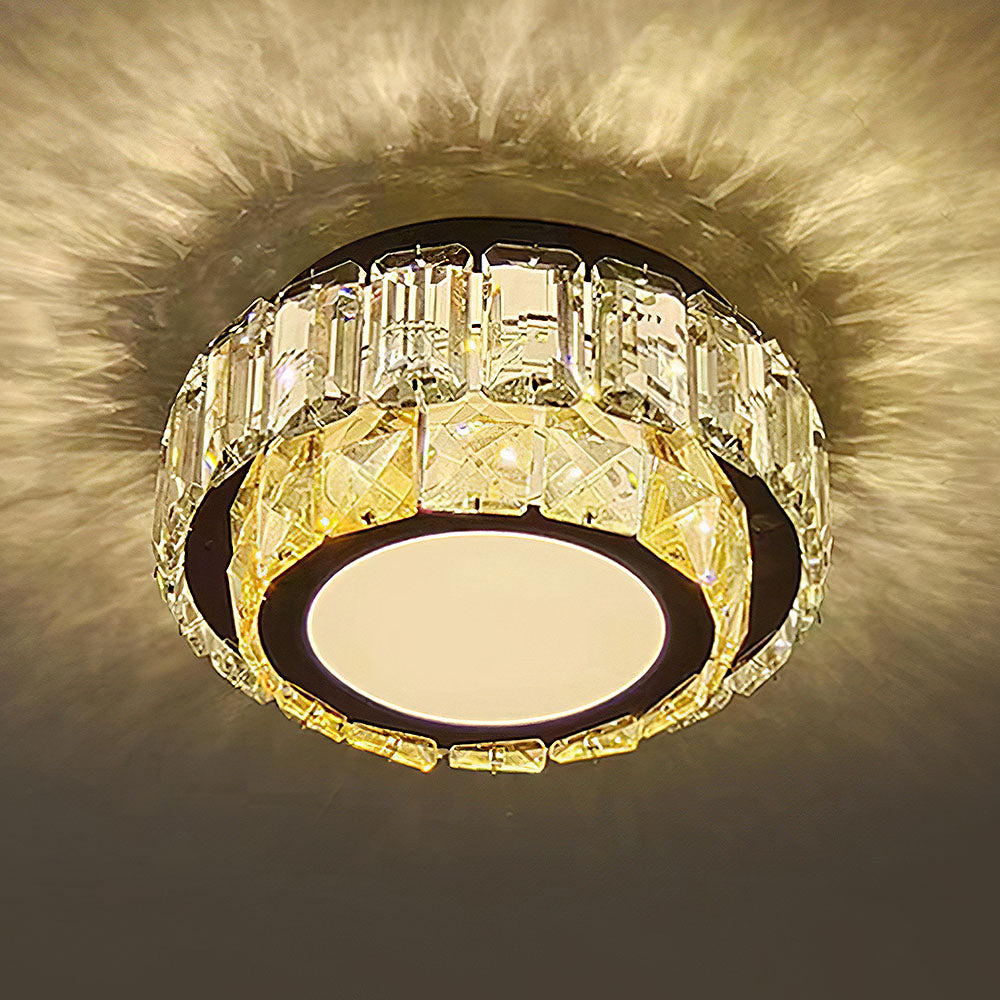 Lámpara de Techo de Cristal de Lujo LED para Pasillo, Iluminación Elegante y Sofisticada, Diseño de Hierro y Cristal 9