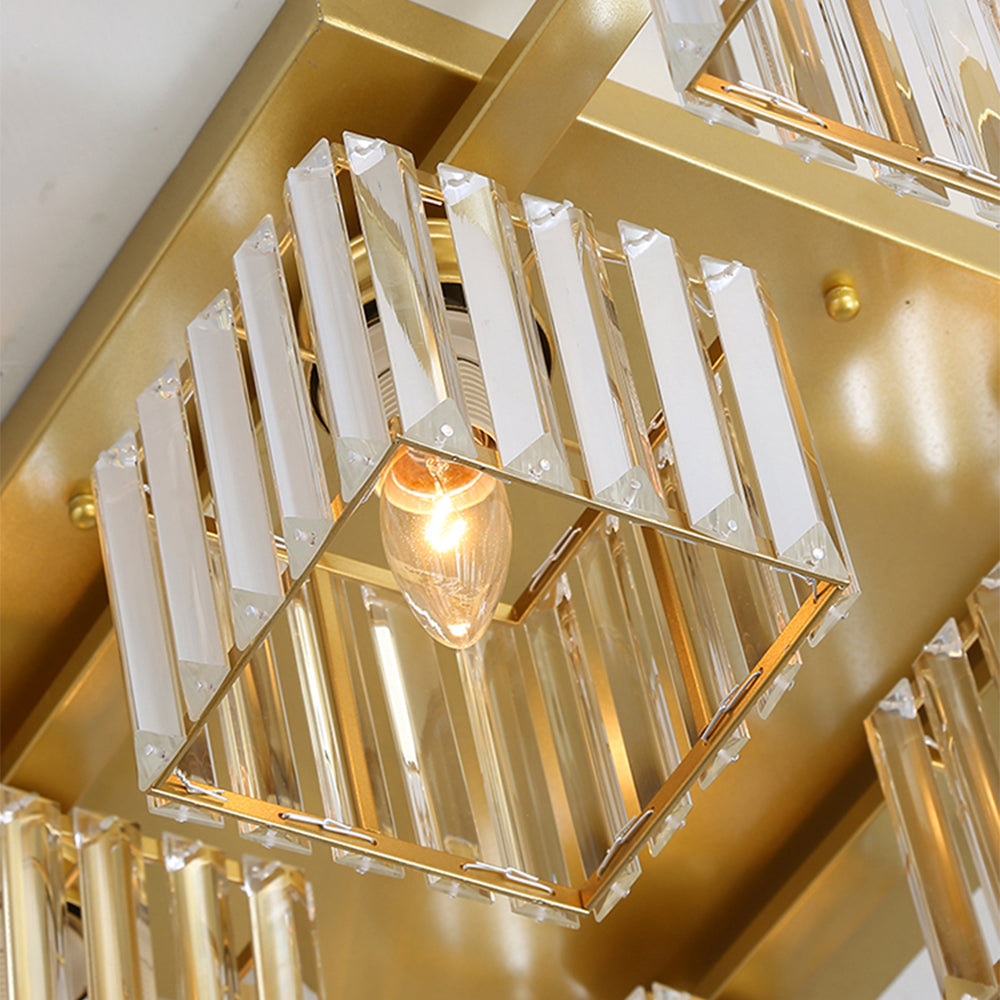 Lámpara de Techo de Cristal de Lujo en Oro para Dormitorio – Iluminación Elegante 2