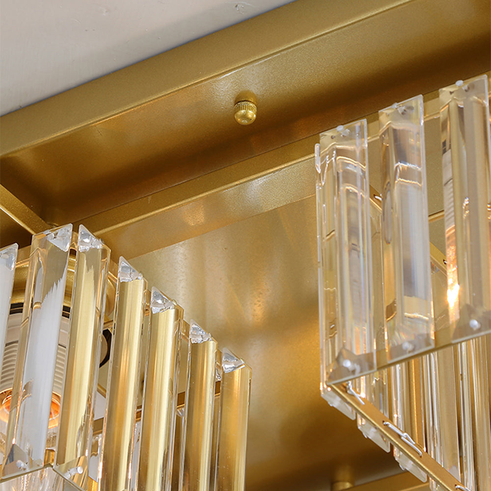 Lámpara de Techo de Cristal de Lujo en Oro para Dormitorio – Iluminación Elegante 3