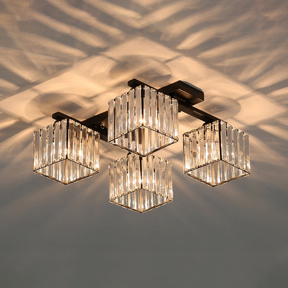Lámpara de Techo de Cristal de Lujo en Oro para Dormitorio – Iluminación Elegante 5