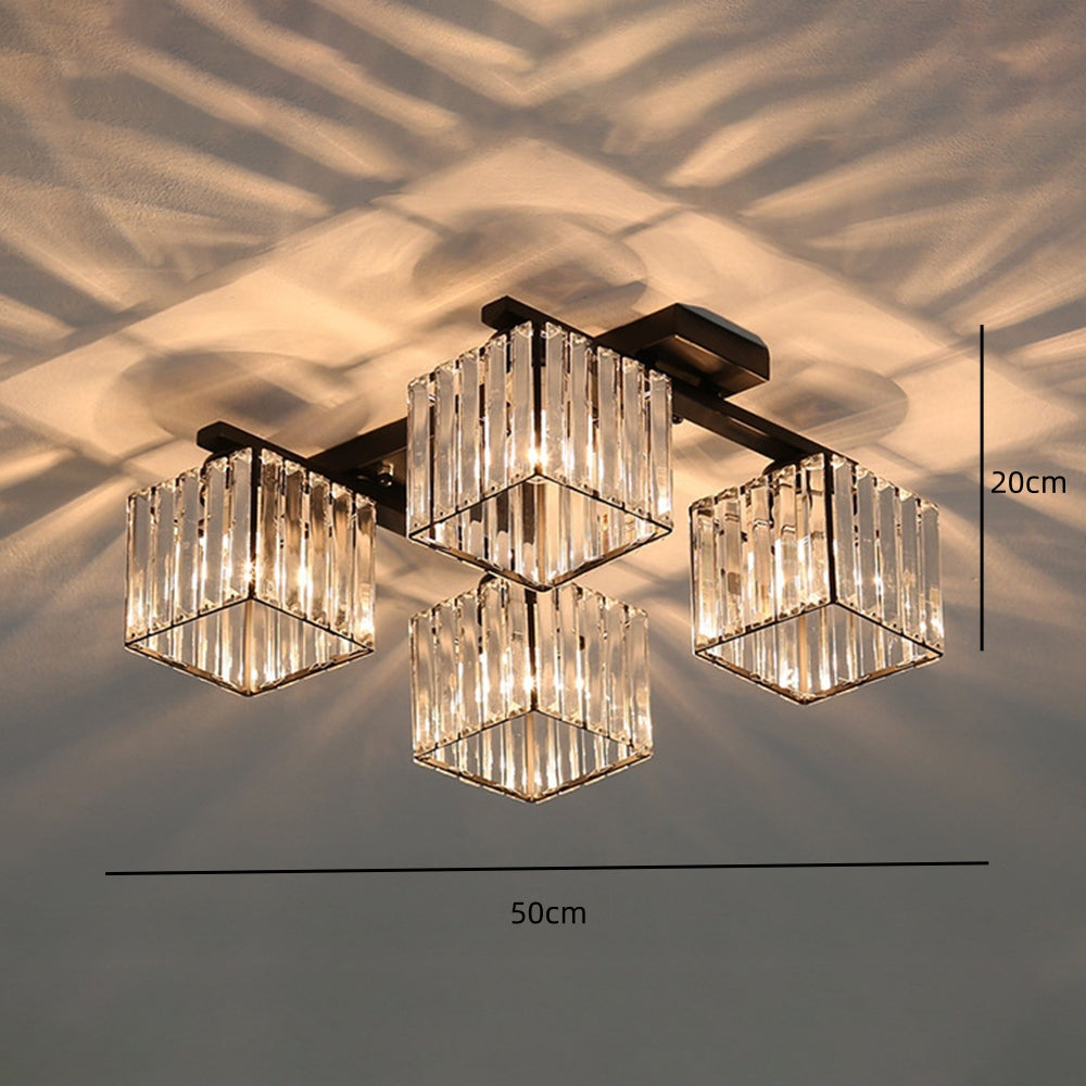 Lámpara de Techo de Cristal de Lujo en Oro para Dormitorio – Iluminación Elegante 6