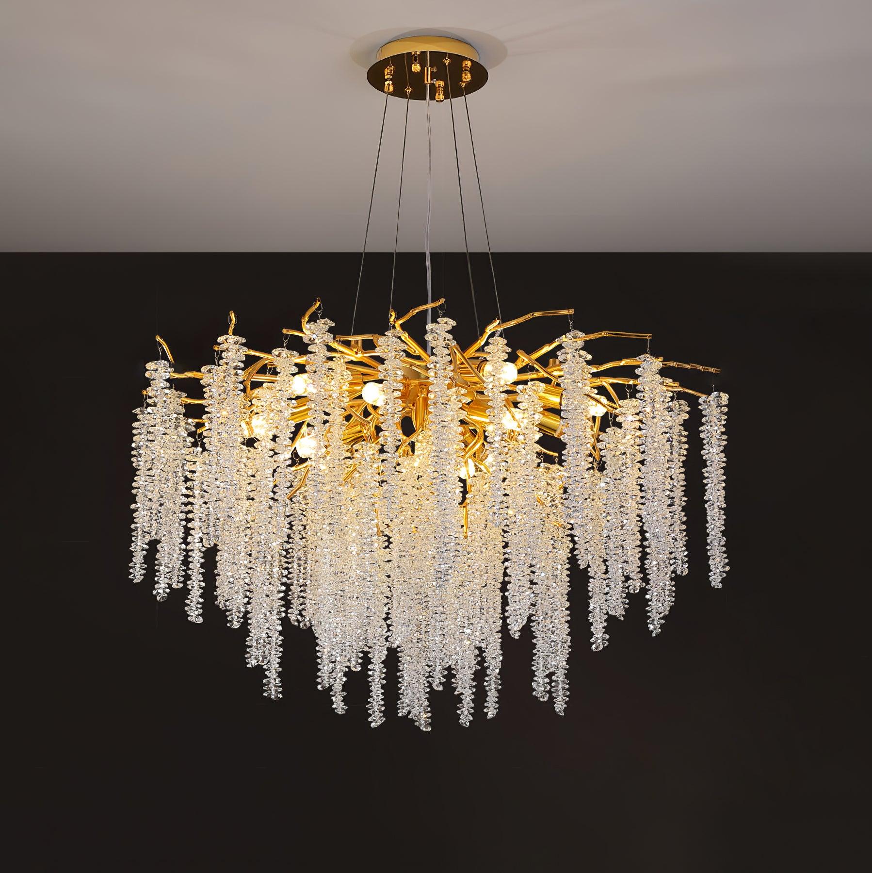Lámpara de Techo de Cristal en Forma de Flor de Glicinia – Diseño Elegante y Sofisticado 0