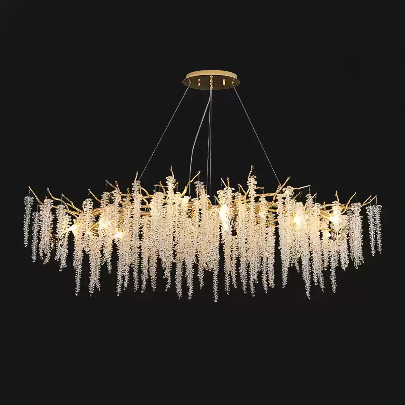 Lámpara de Techo de Cristal en Forma de Flor de Glicinia – Diseño Elegante y Sofisticado 10