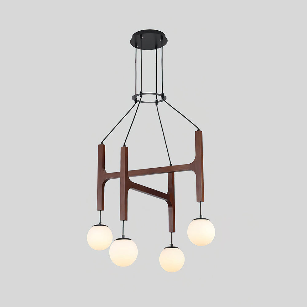 Lámpara de Techo de Madera Astra con Pantallas de Vidrio – Diseño Minimalista y Elegante 9