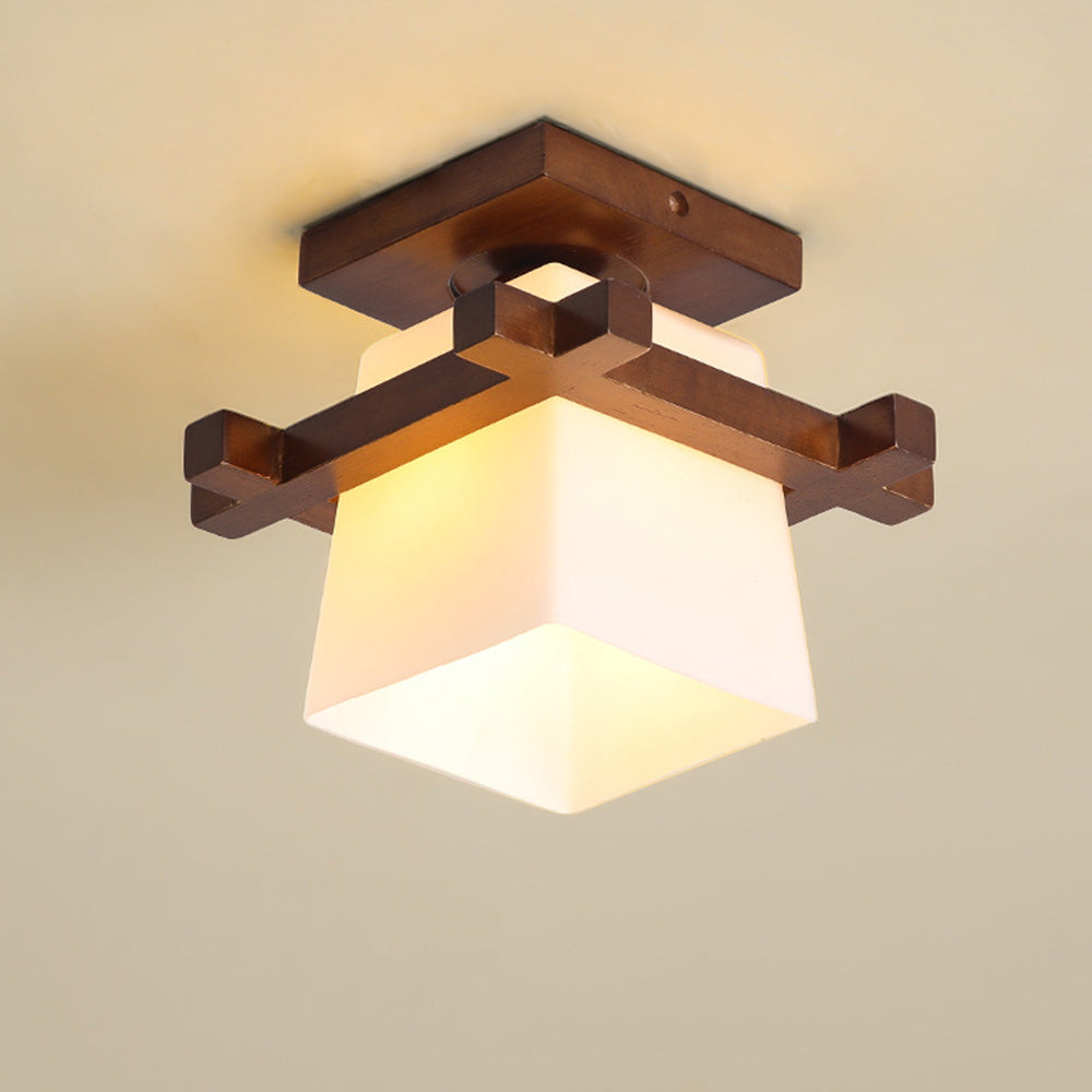Lámpara de Techo de Madera Orgánica Retro para Sala de Estar – Iluminación Ambiental Vintage 1
