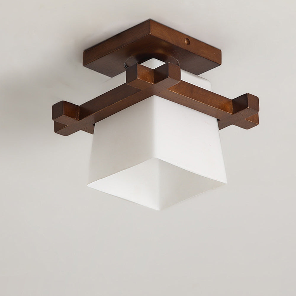 Lámpara de Techo de Madera Orgánica Retro para Sala de Estar – Iluminación Ambiental Vintage 8