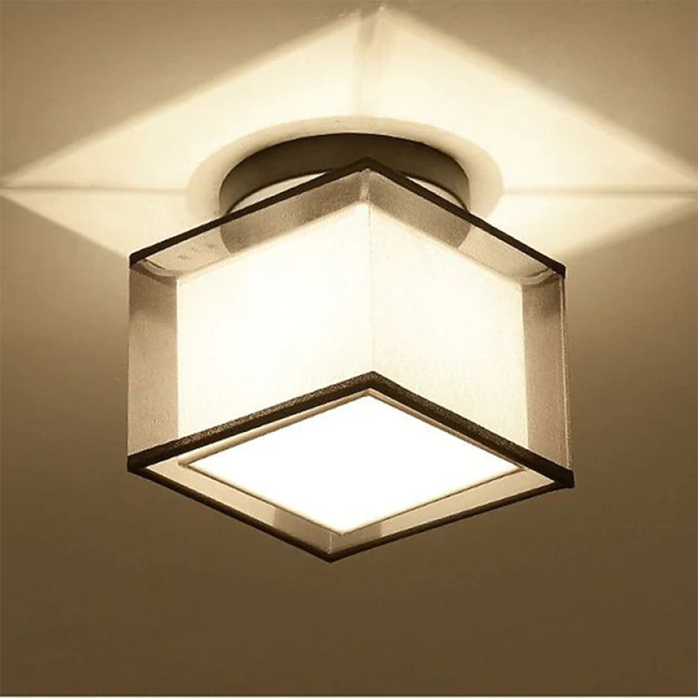 Lámpara de Techo de Tela Retro para Sala de Estar – Iluminación Difusa y Diseño Clásico 0