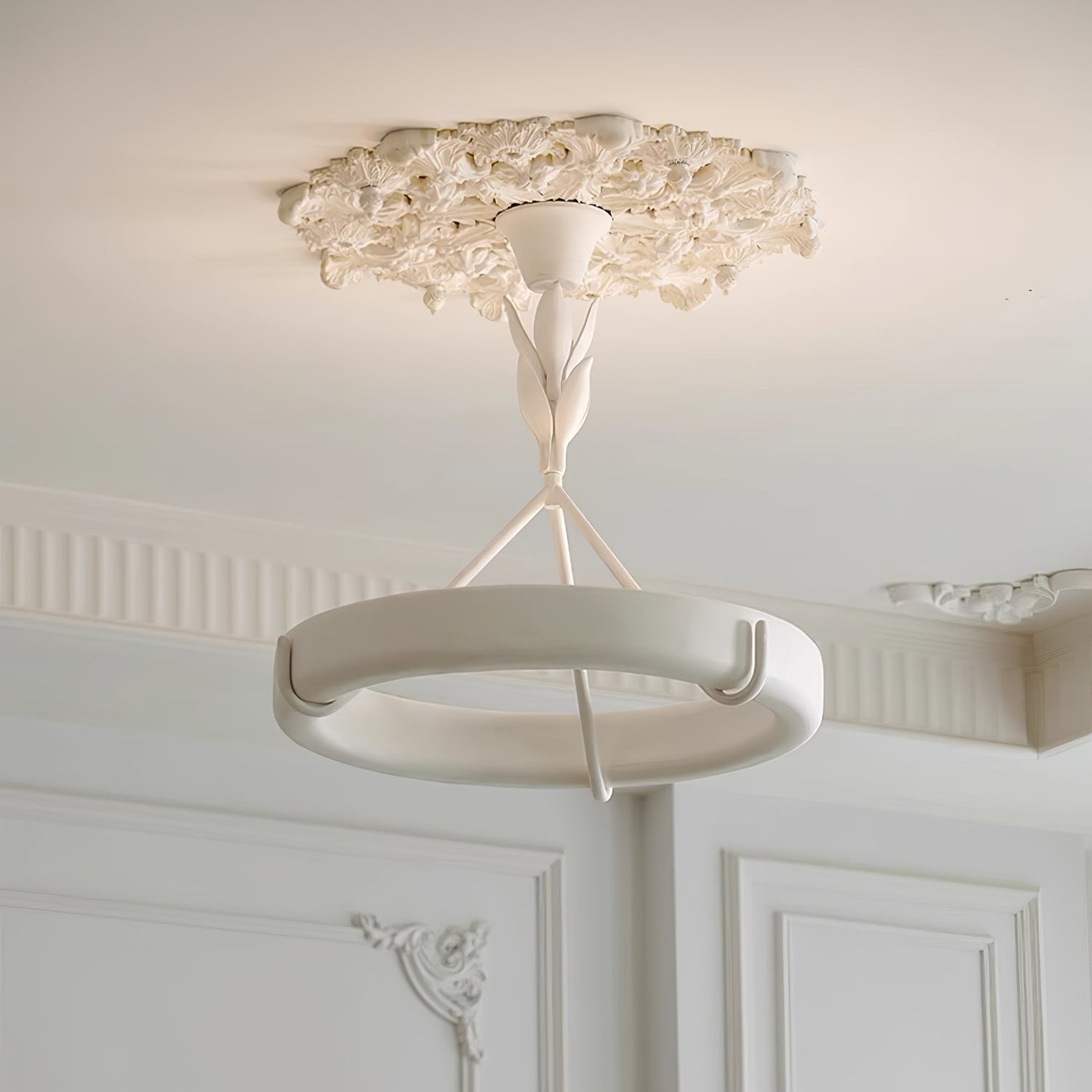 Lámpara de Techo de Yeso Minimalista, Araña de Plástico con LED Integrado – Diámetro 65cm y 85cm 2