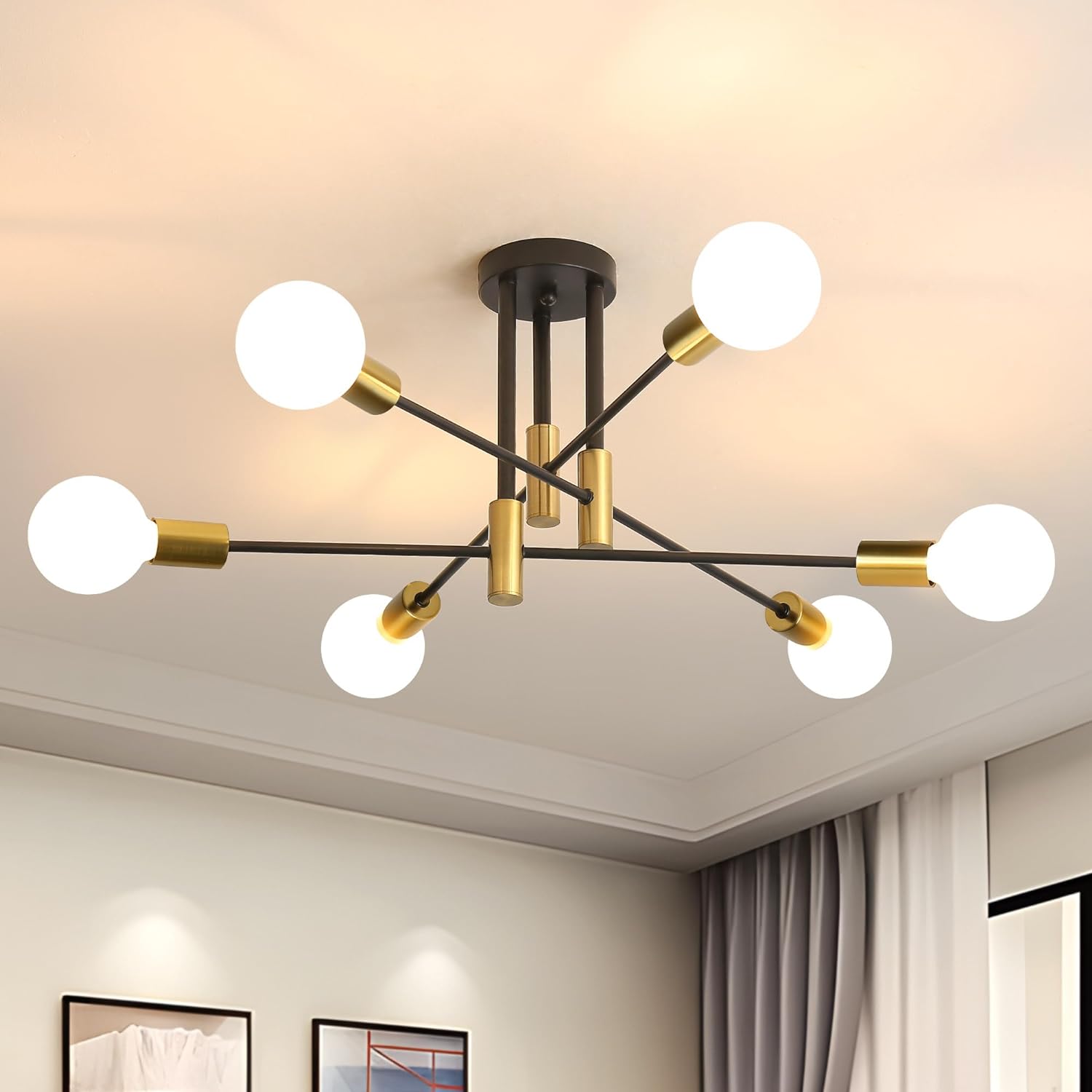 Lámparas de Techo Modernas Nórdicas Negras con Diseño Elegante y Eficiente Iluminación 11