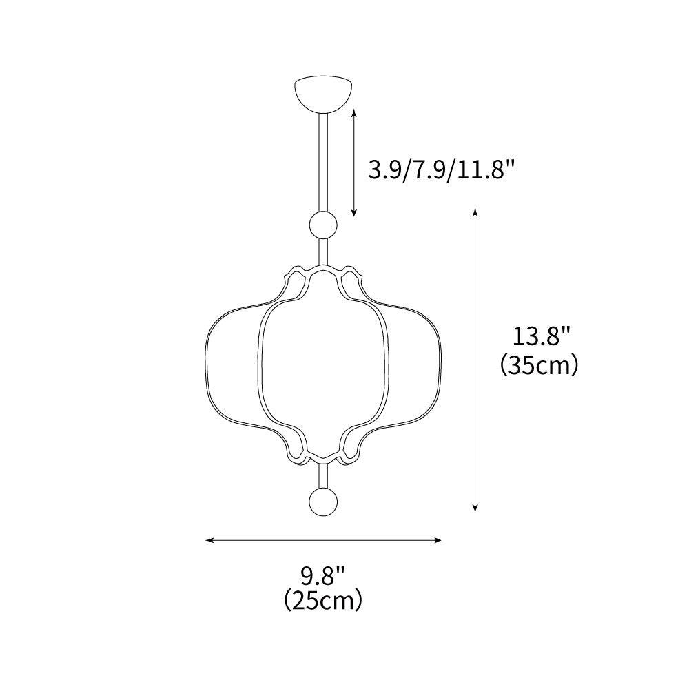 Lámpara colgante farol de tela Gasara en un comedor sereno – imagen 3