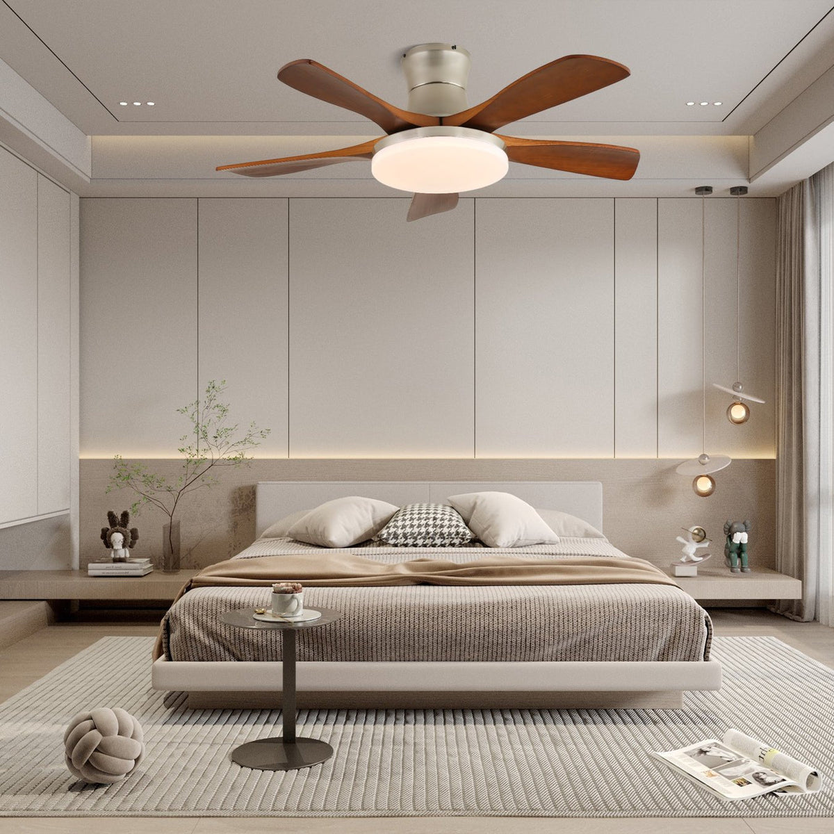 Ventilador de techo con luz Lorenta en un salón luminoso – imagen 4