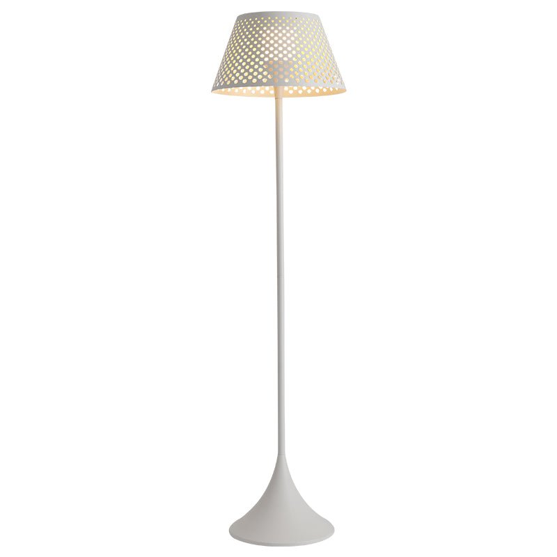 Lámpara de pie solar Fibrana – Ø 45 cm blanca con pantalla cónica