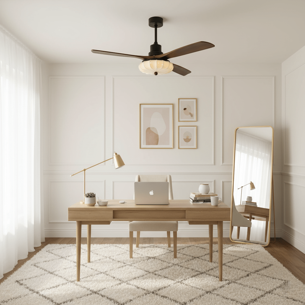 Ventilador de techo con luz Lotara en un salón acogedor – imagen 10