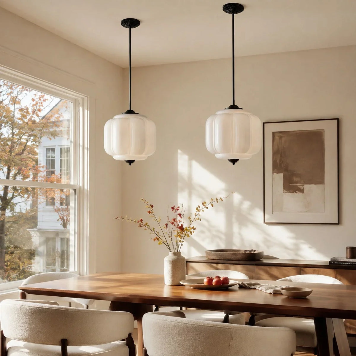 Lámpara colgante vintage de cristal Zapela sobre una isla de cocina – imagen 3