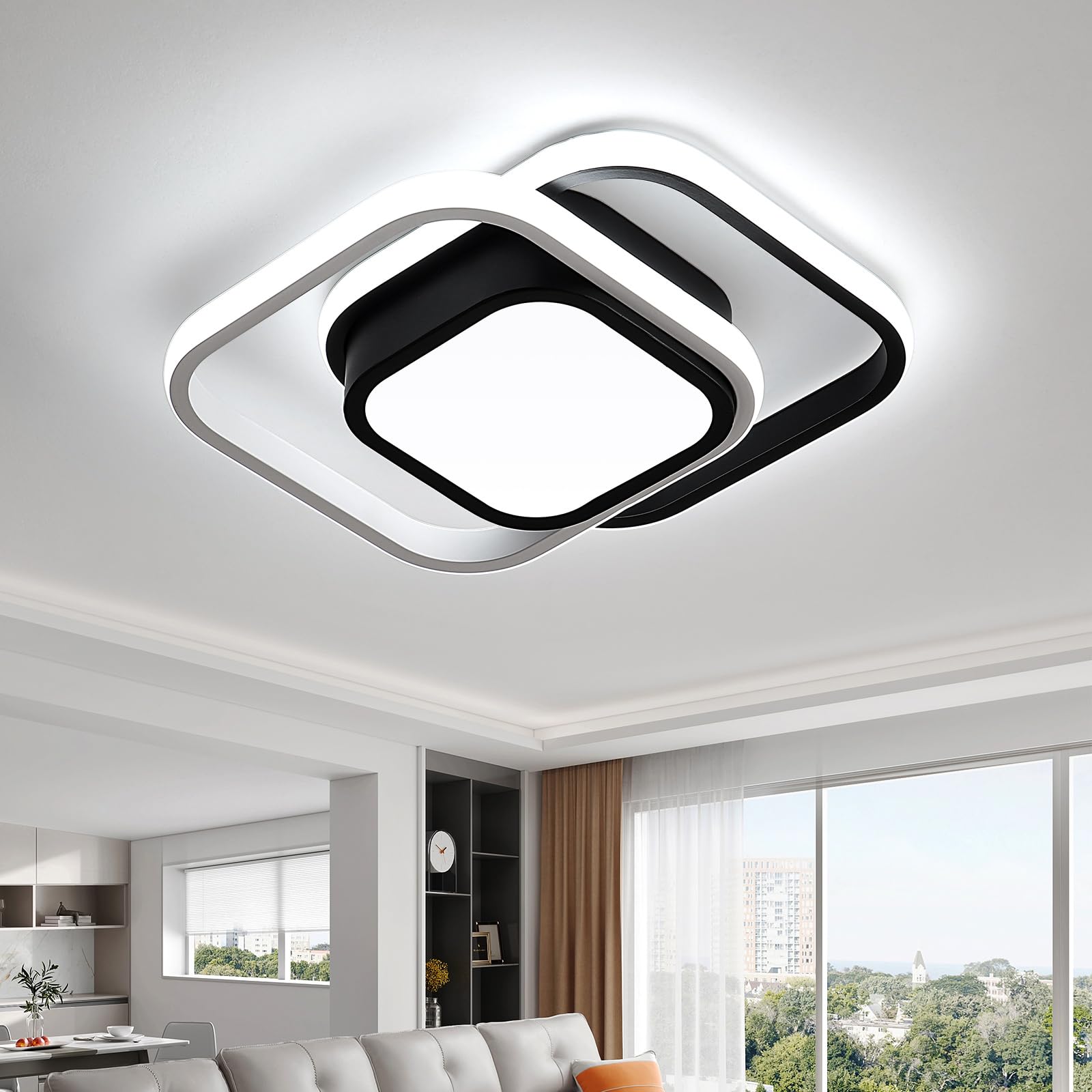 Luz de Techo Cuadrada LED de Acrílico para Sala de Estar – Iluminación Moderna y Eficiente 1