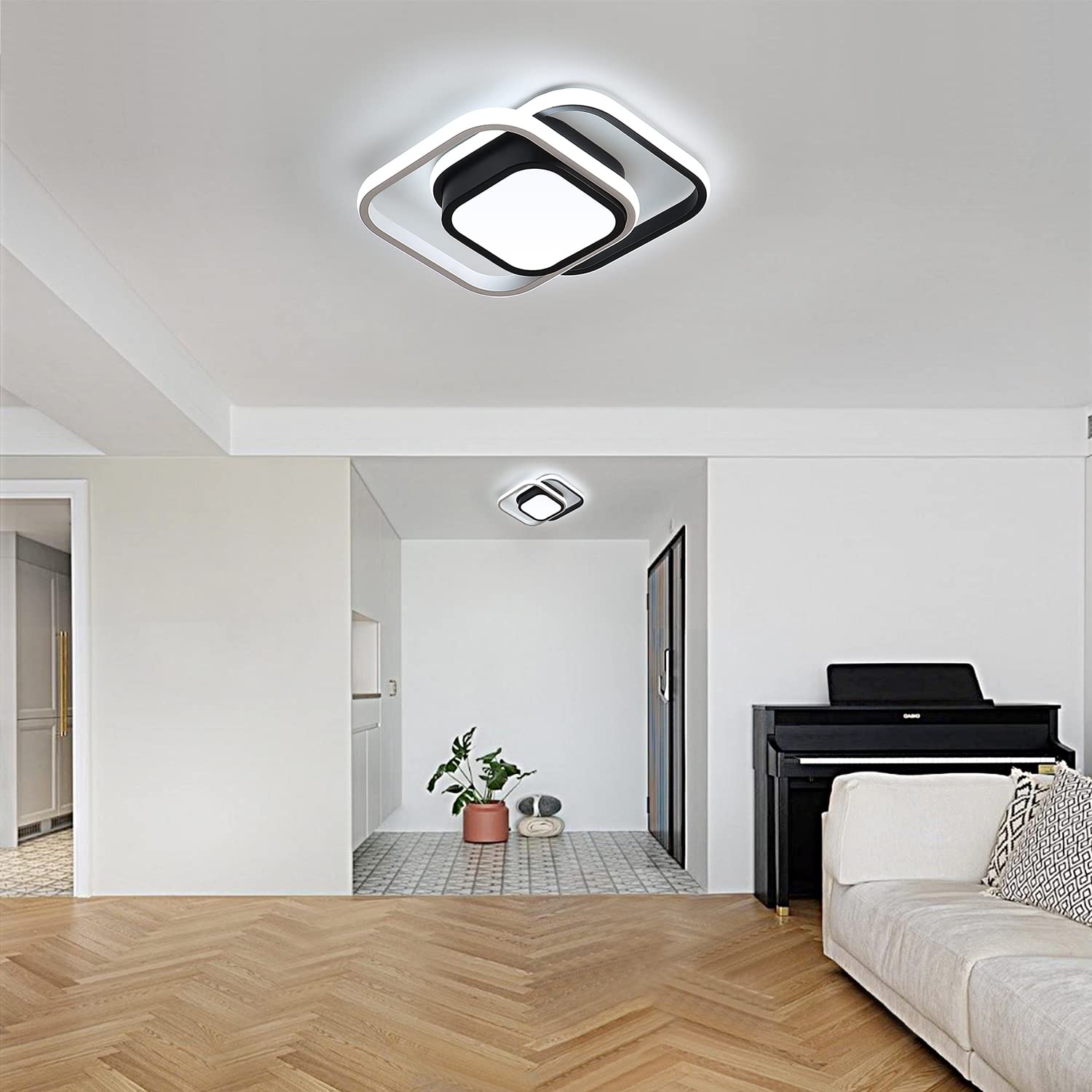 Luz de Techo Cuadrada LED de Acrílico para Sala de Estar – Iluminación Moderna y Eficiente 6
