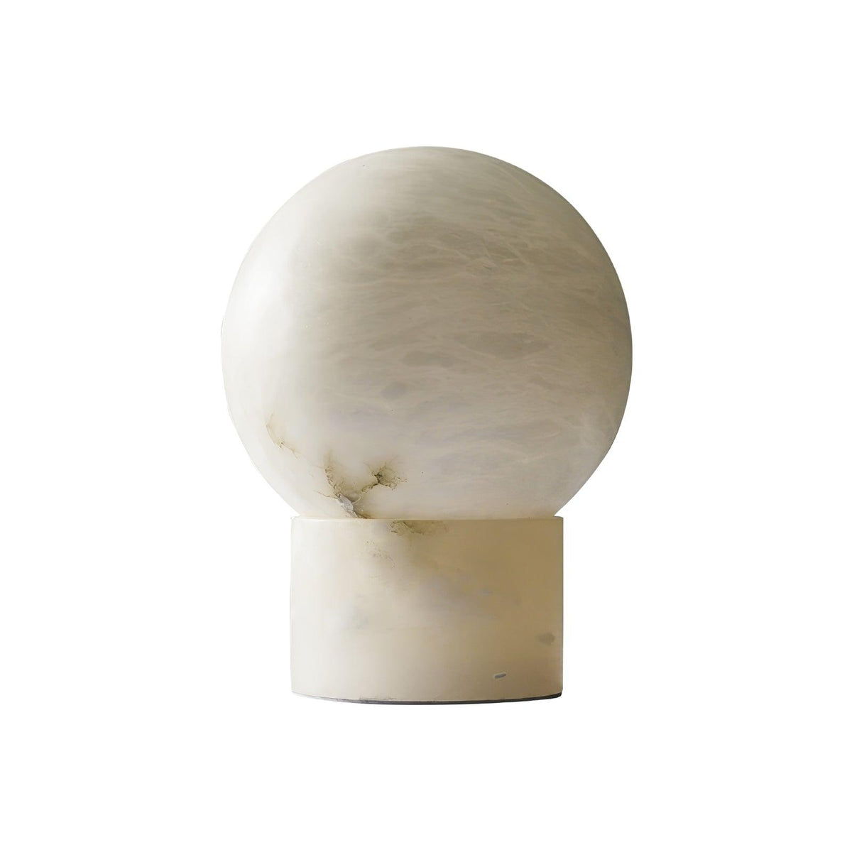 Selenita - Lámpara de Mesa Esfera de Alabastro Natural con Base de Piedra