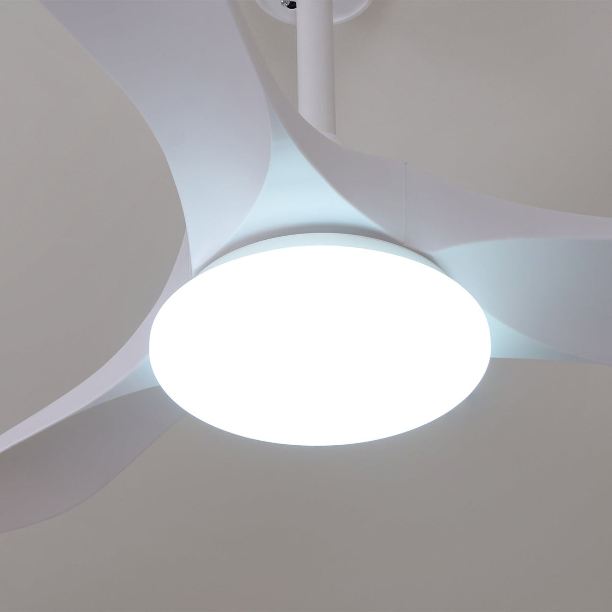 Ventilador de techo con luz Tilara en un salón natural – imagen 21