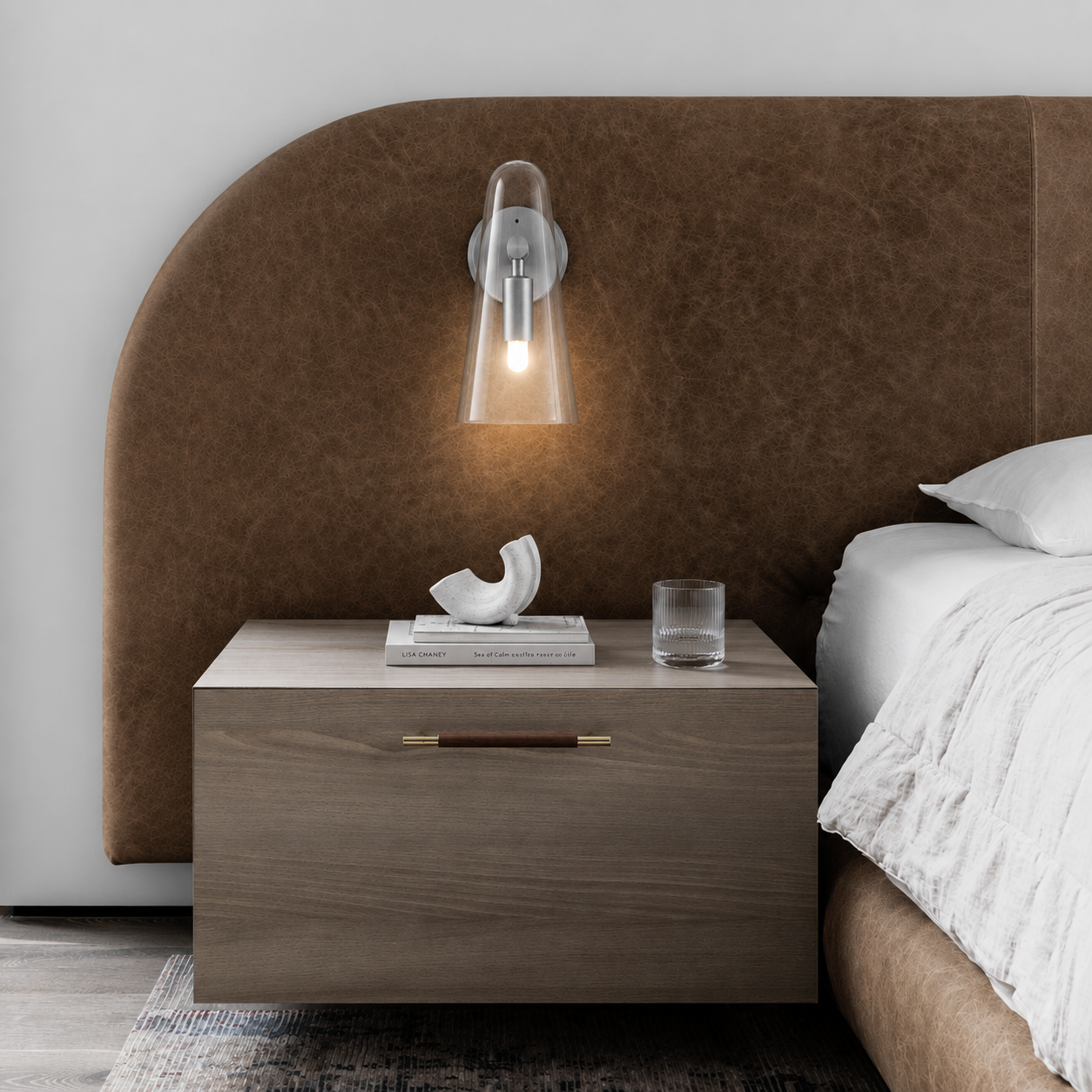 Mavon - Lámpara de Pared Conical de Vidrio con LED Integrado – Elegante y Moderna