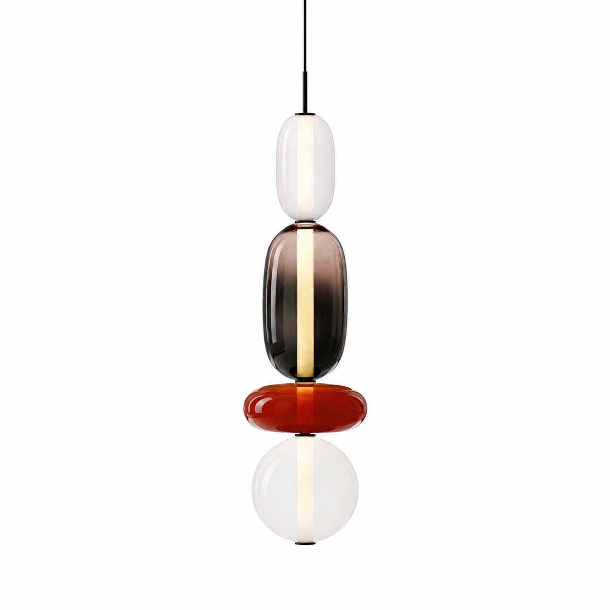 Cipa - Lámpara Colgante de Vidrio Colorido con LED Integrado – Diseño Moderno y Elegante