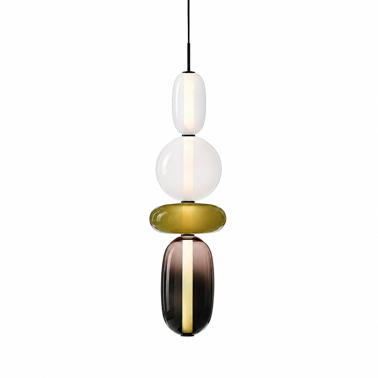 Cipa - Lámpara Colgante de Vidrio Colorido con LED Integrado – Diseño Moderno y Elegante