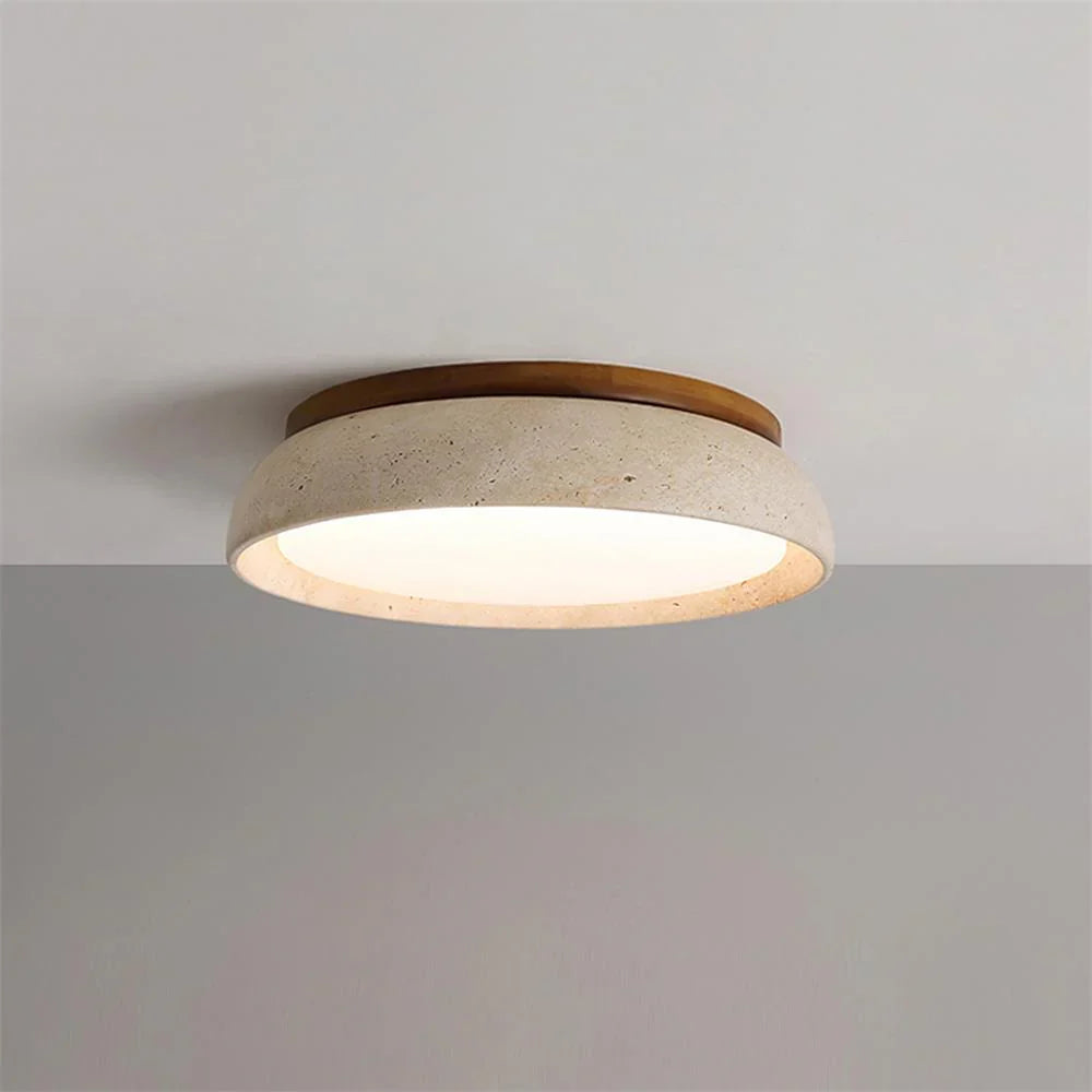 Plafón LED de travertino Lajara en un dormitorio nórdico – imagen 14