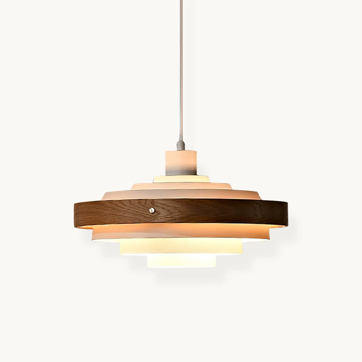 Lámpara colgante de metal y madera Anilla – vista principal