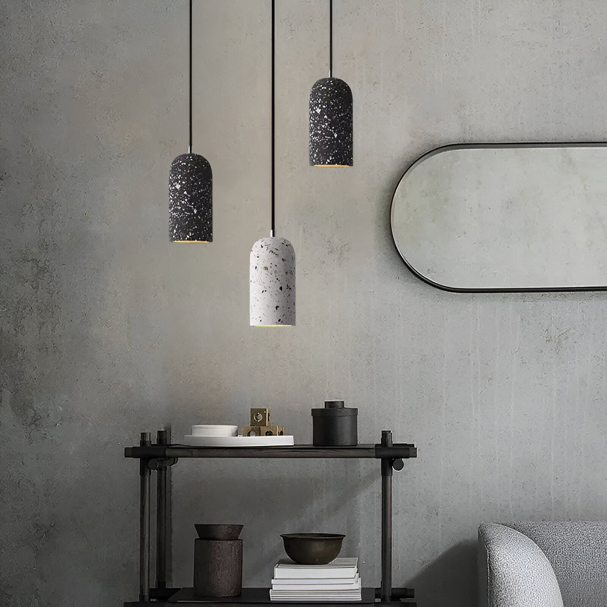 Granela - Lámpara Colgante de Cemento Efecto Terrazo Estilo Nórdico