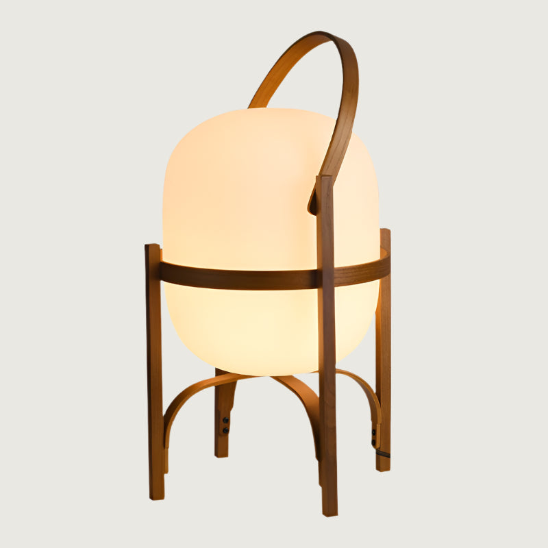 LuzCesta - Lámpara de Mesa de Madera con Elegancia Natural