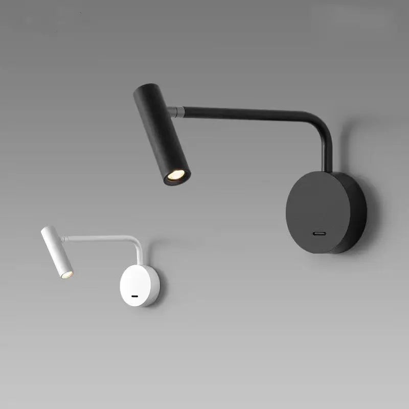 Astroclaro Nova: Foco Nórdico Ajustable de Metal/Acrílico – Negro & Blanco