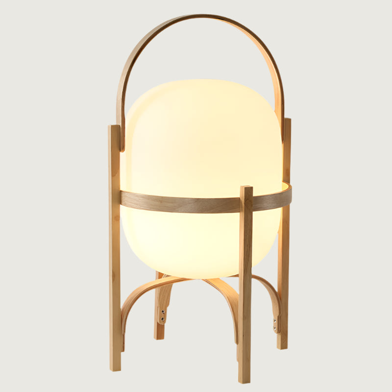 LuzCesta - Lámpara de Mesa de Madera con Elegancia Natural