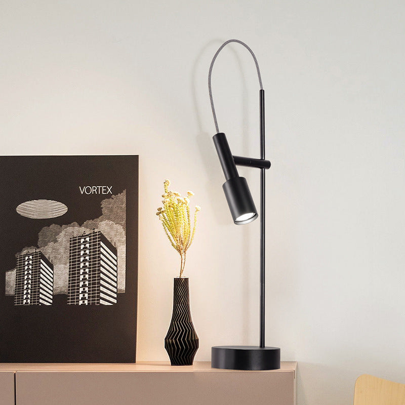 Zureya - Lámpara de Mesa Moderna de Metal con Luz LED - Diseño Elegante y Acogedor para Mesitas de Noche y Escritorios