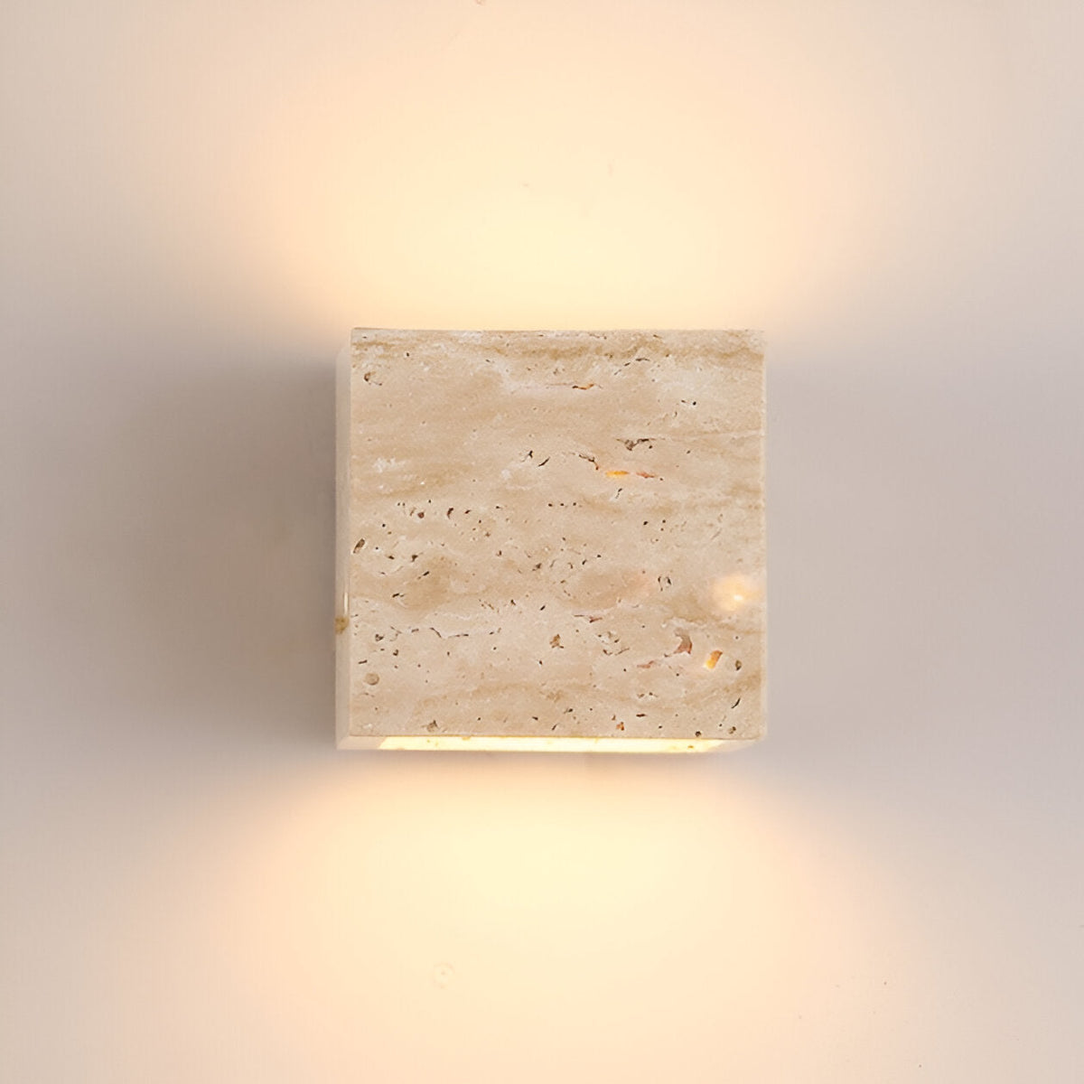 Ionara - Aplique de Pared Exterior de Travertino Natural Luz Arriba y Abajo
