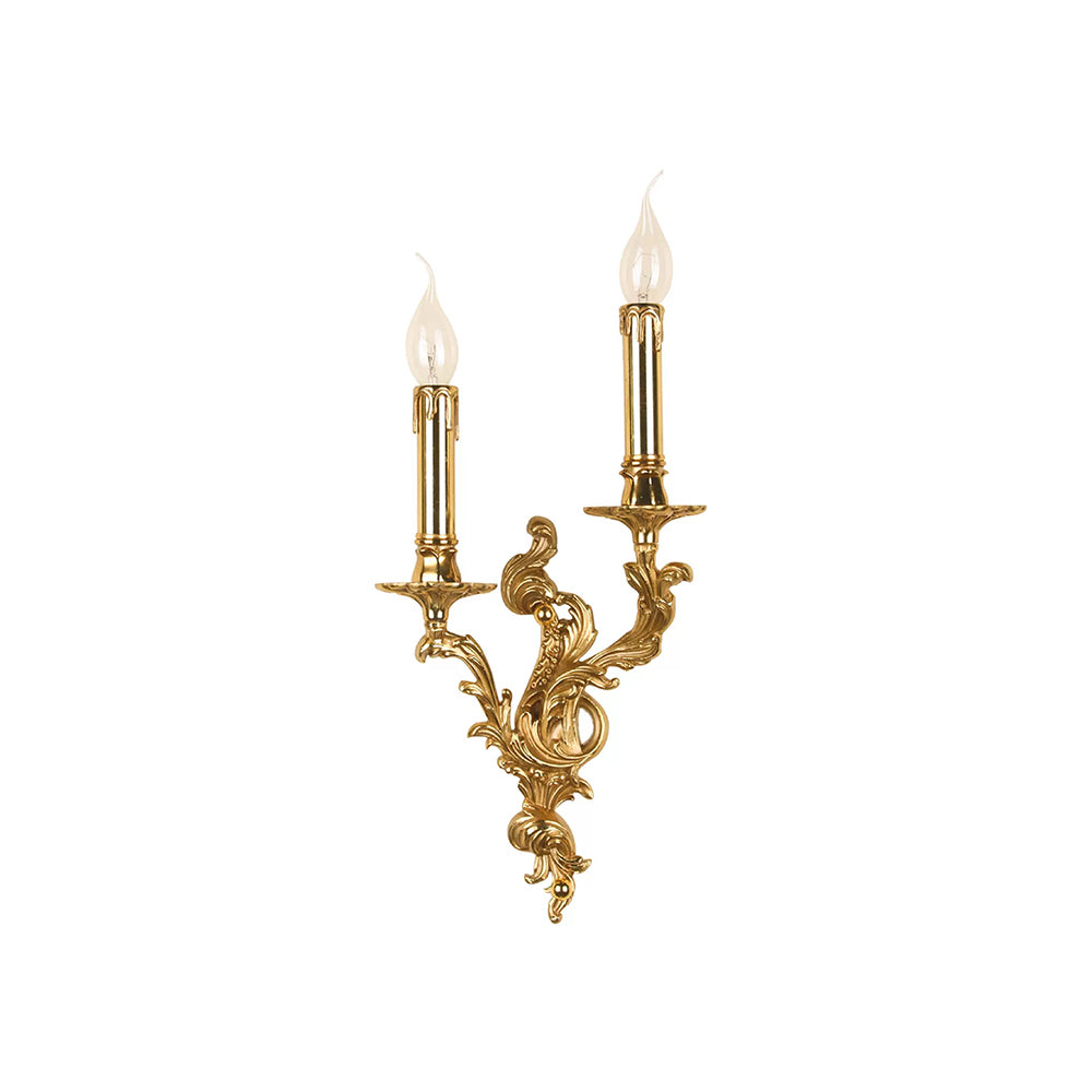 Aplique de pared rococó de latón Ledora – vista principal