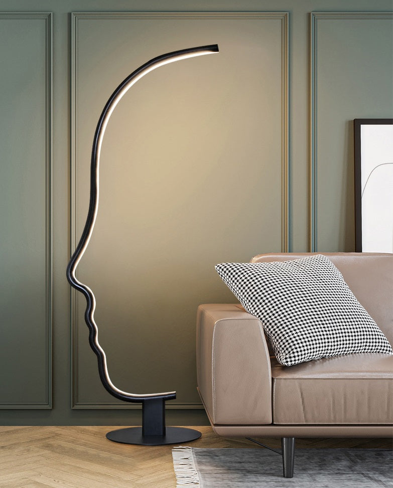 Lámpara de pie LED con silueta de rostro Quiara – vista principal