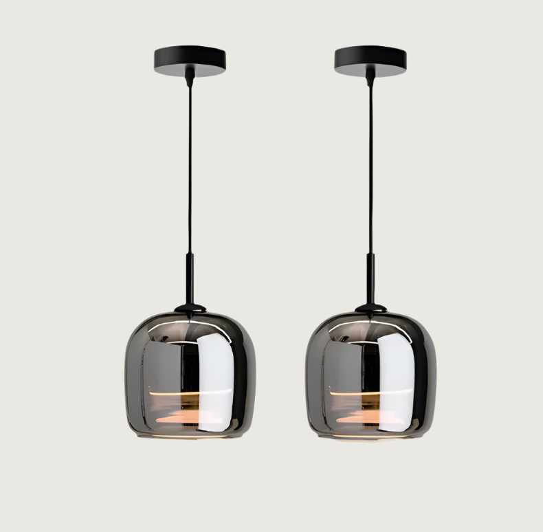 ÉbanoLuz – Lámpara Colgante de Vidrio Negro Estilo Nórdico