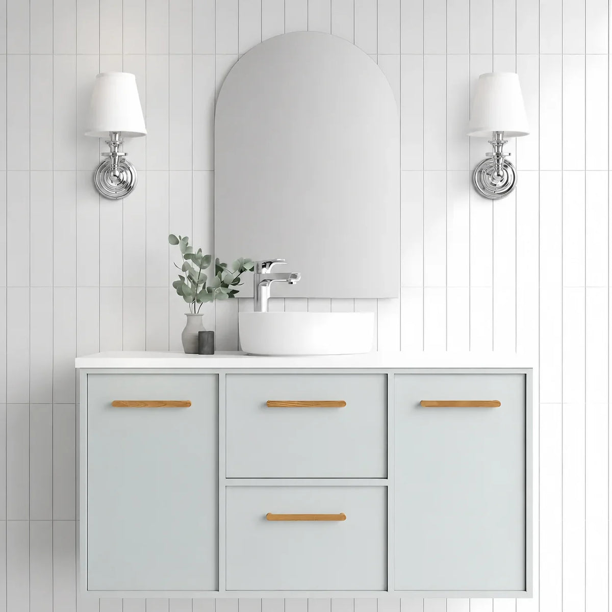 Aplique de pared retro Brezina junto a un cabecero – imagen 13