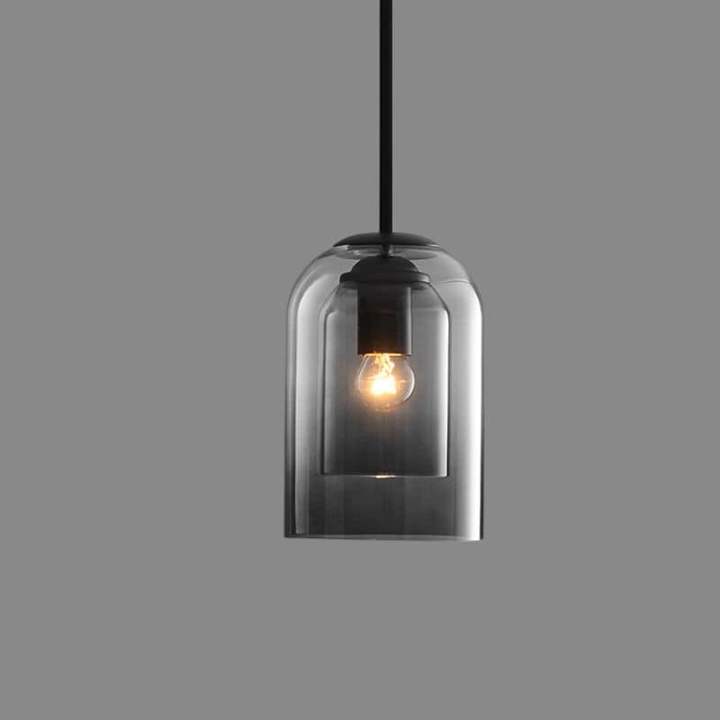 LumaRetro - Lámpara Colgante Vintage con Cristal Doble y Acabado Metalizado