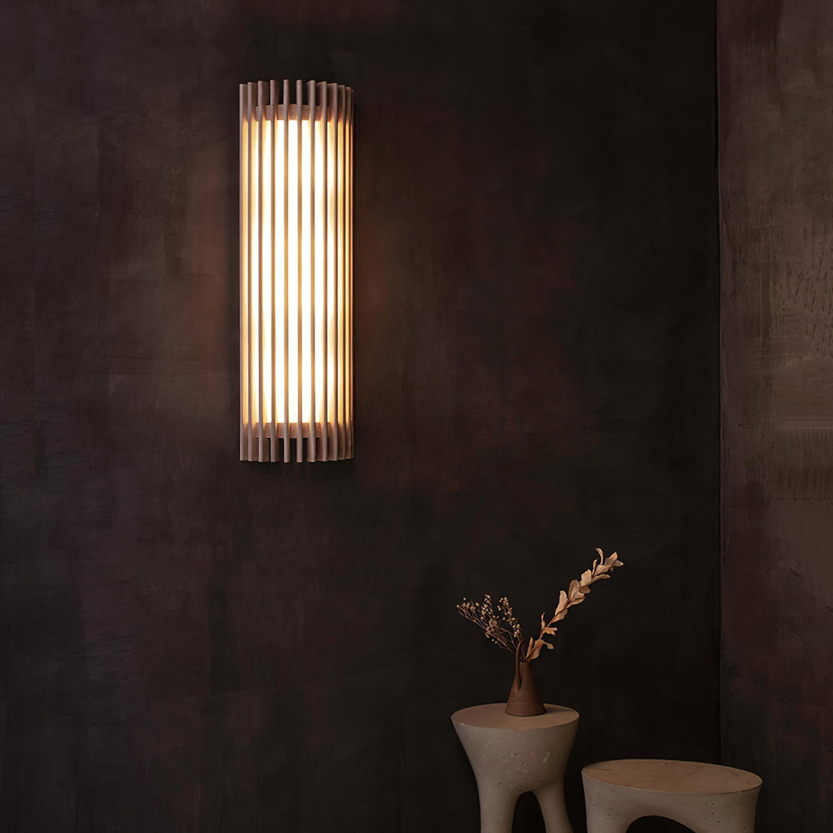Aplique de pared de madera Listela en un salón de estilo natural – imagen 15