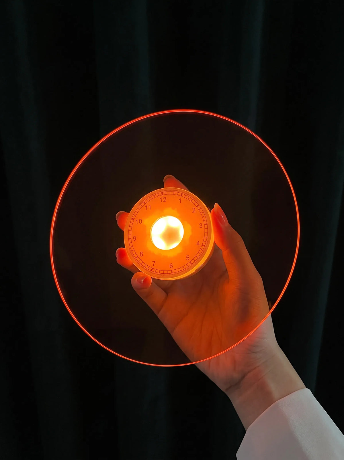 Mizora - Aplique Portátil Recargable Disco de Vinilo en Acrílico Naranja