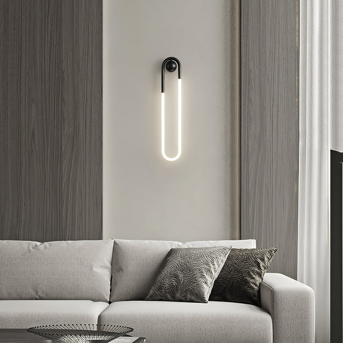 Aplique de pared LED Lazena en un salón contemporáneo – imagen 13