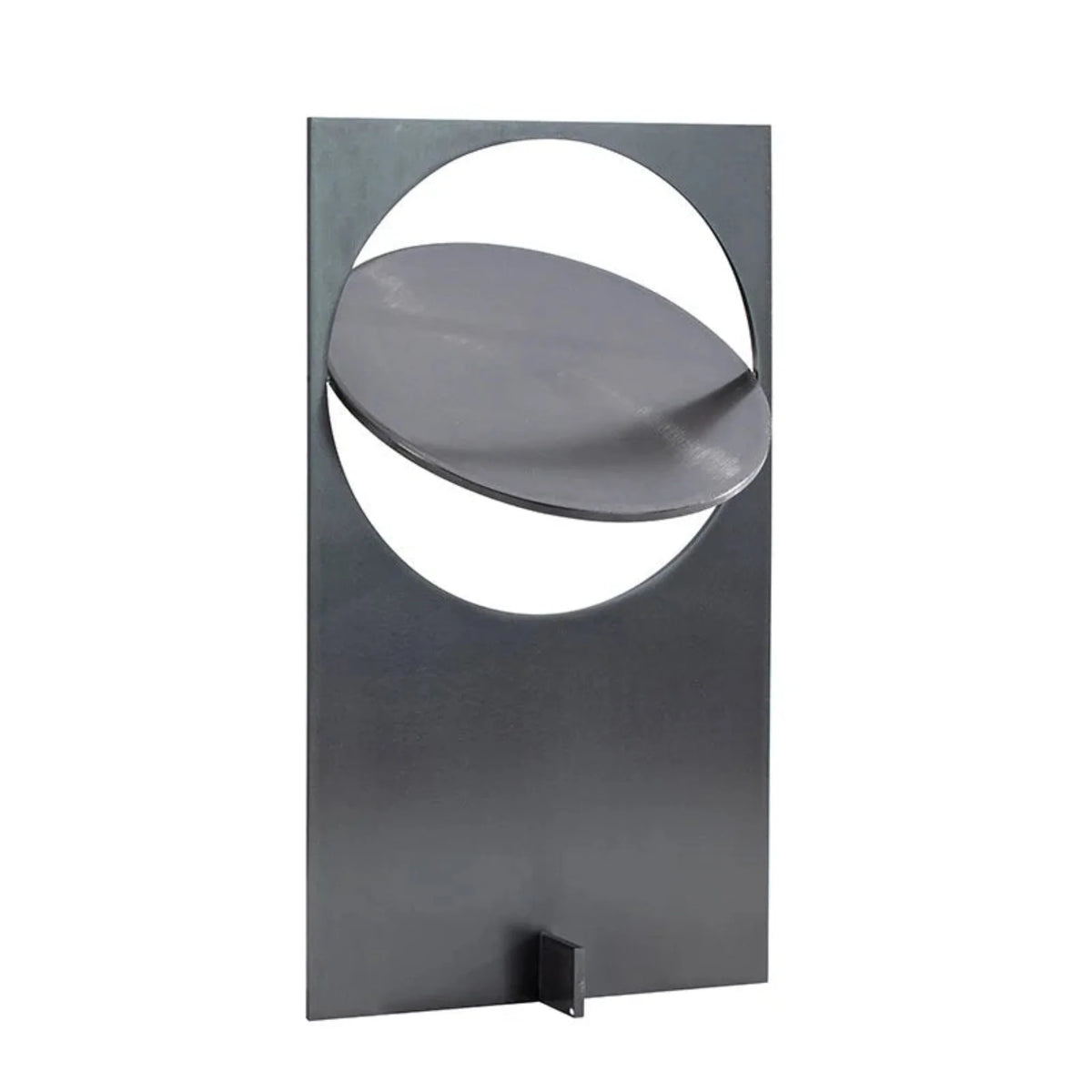 Lámpara de mesa LED Jocaso de hierro con disco inclinado – vista lateral sobre fondo blanco