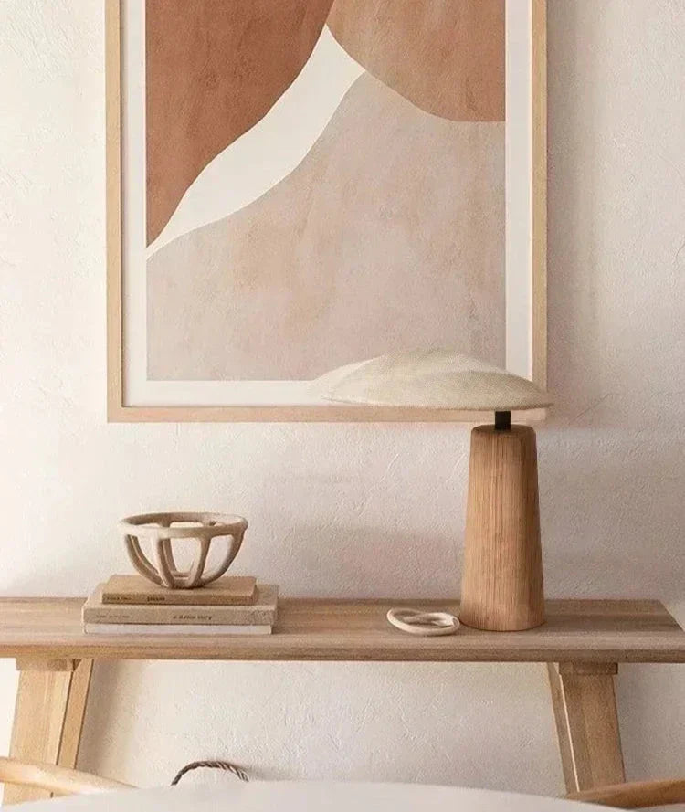 SereniLuz – Lámpara de Mesa de Madera LED Estilo Zen