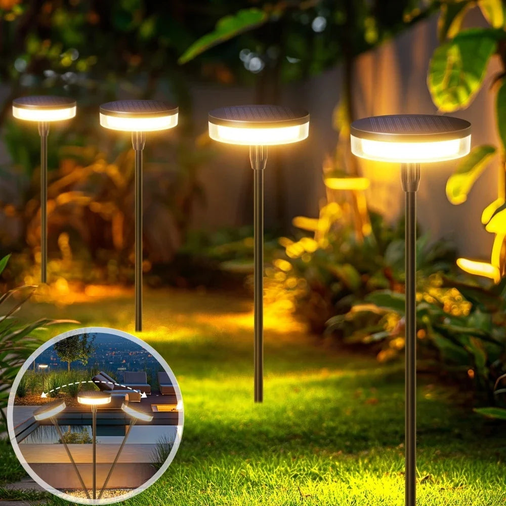 Oziela - Baliza Solar de Jardín LED Oscilante con Estaca y Luz Cálida