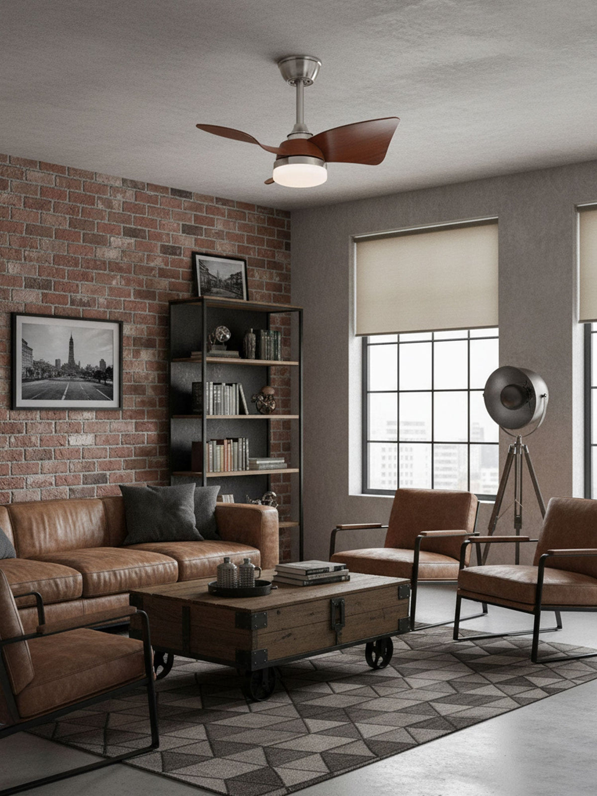 Ventilador de techo con luz Ilenza en un dormitorio acogedor – imagen 13