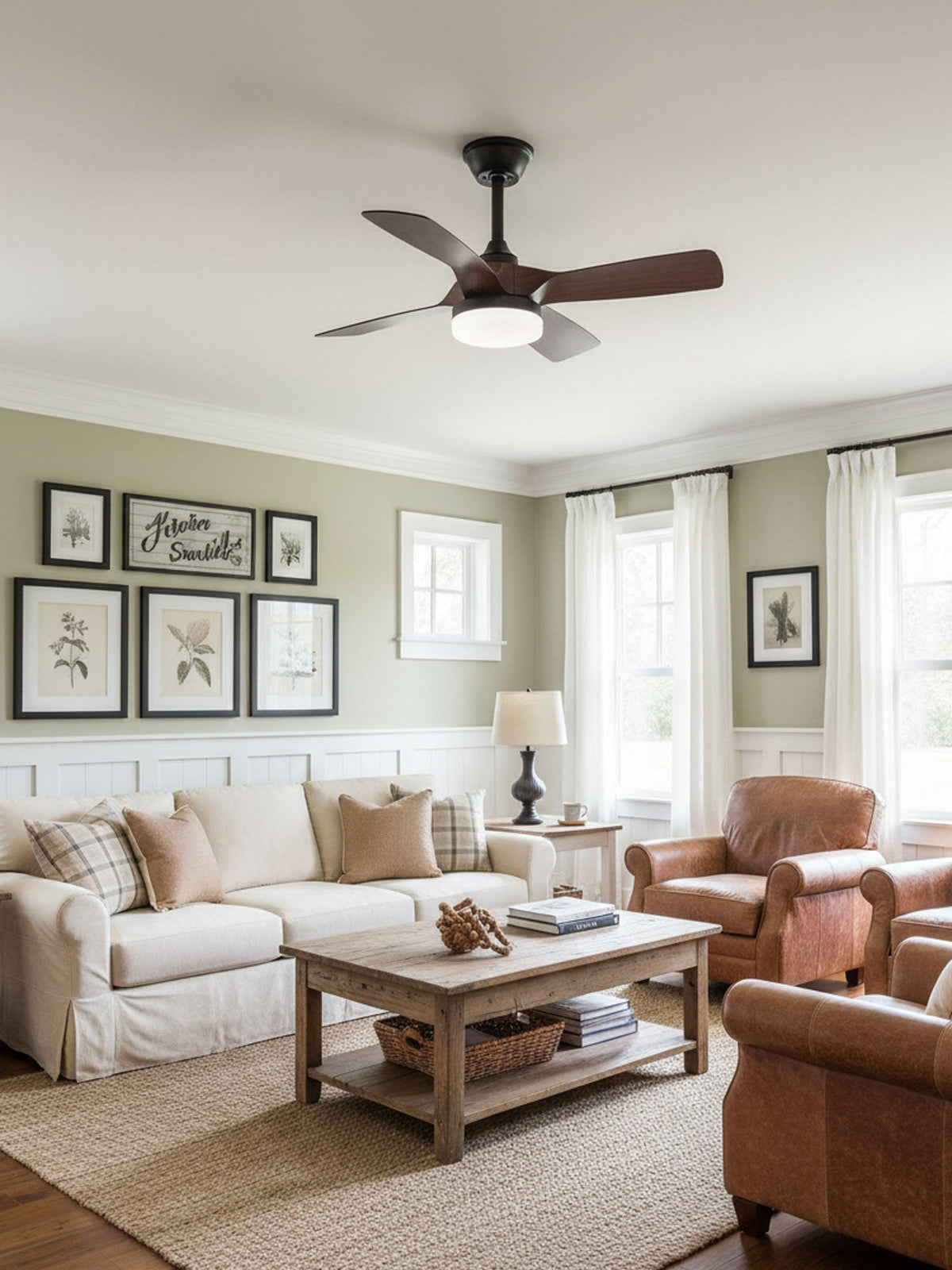 Ventilador de techo con luz Ilenza en un dormitorio acogedor – imagen 8