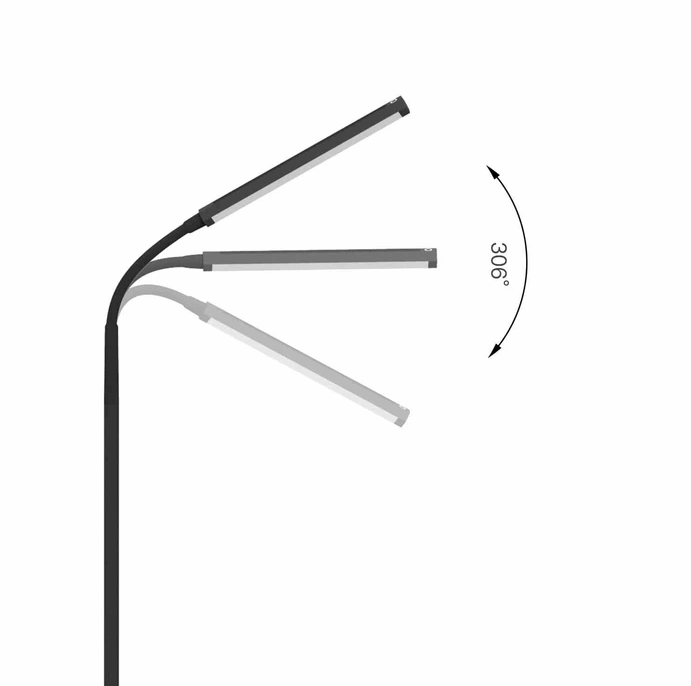 Lámpara de pie LED de lectura Unciela – cabezal orientable