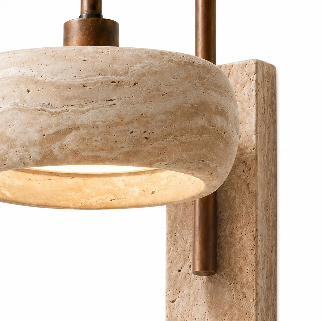 Aplique de pared de travertino Pedrisa en un dormitorio sereno – imagen 13